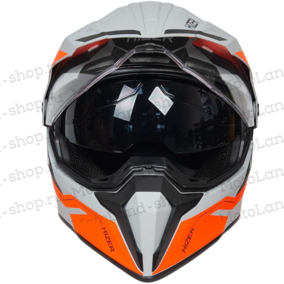 Шлем мото мотард HIZER J6808 №1 (XL) matte grey