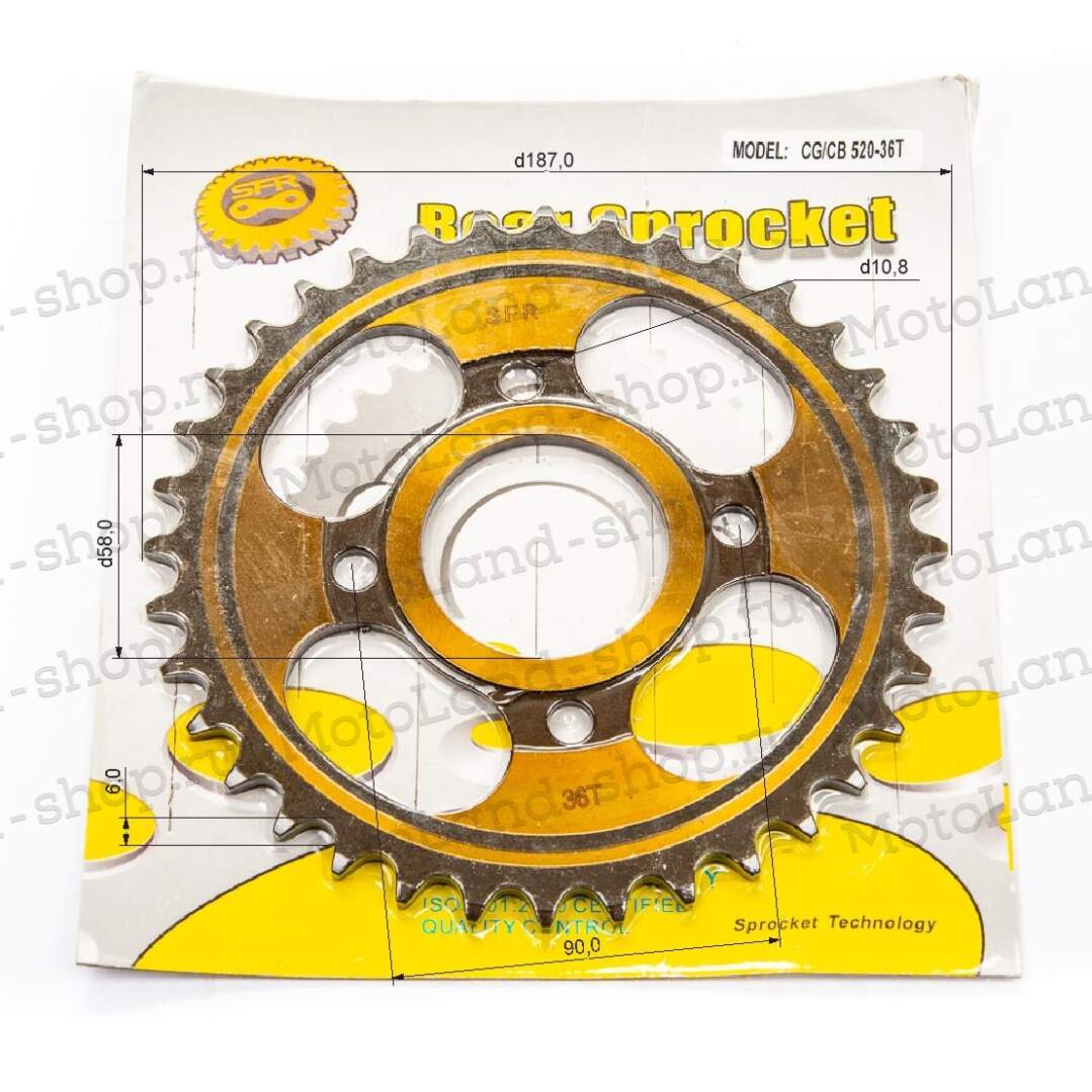 Венец, звезда ведомая (520-36) SFR CG/CB 4х90х58, прямая