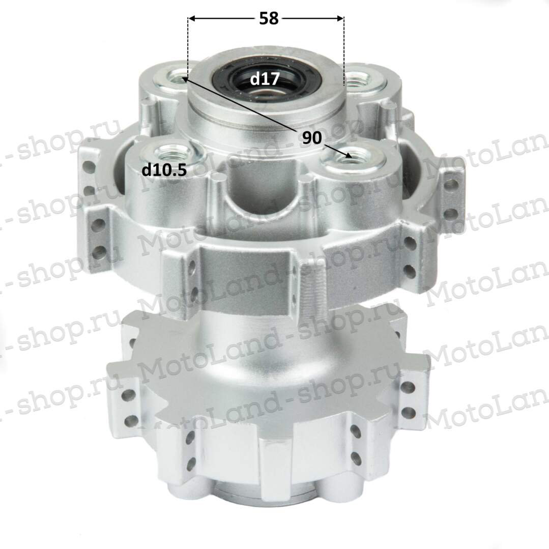 Ступица задняя 18" (звезда 4x58x90) (диск 4x58x80)  ось 17 мм.