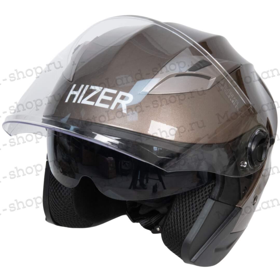 Шлем мото открытый HIZER B208 №1 (L) gray (2 визора)