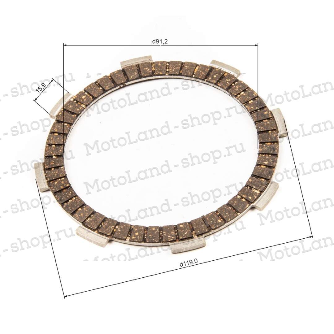 Диски сцепления YX150/160 (W150-2/W150-5/W160-2) текстолит 150см3 160см3