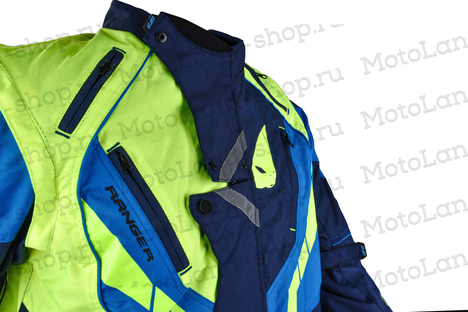 Куртка мото UFO №9 lemon-green (текстиль) (L)