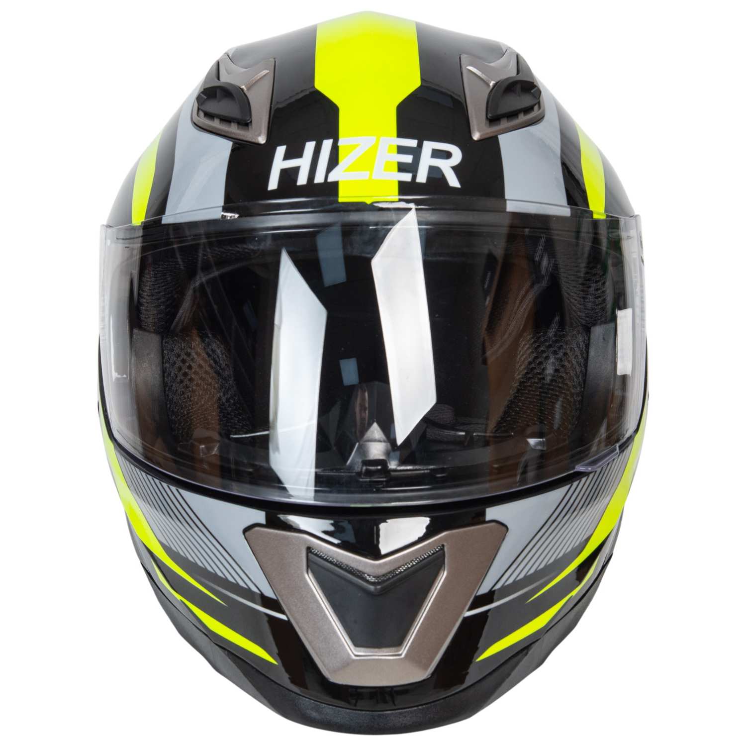 Шлем мото интеграл HIZER B562 №1 (M)  black/yellow