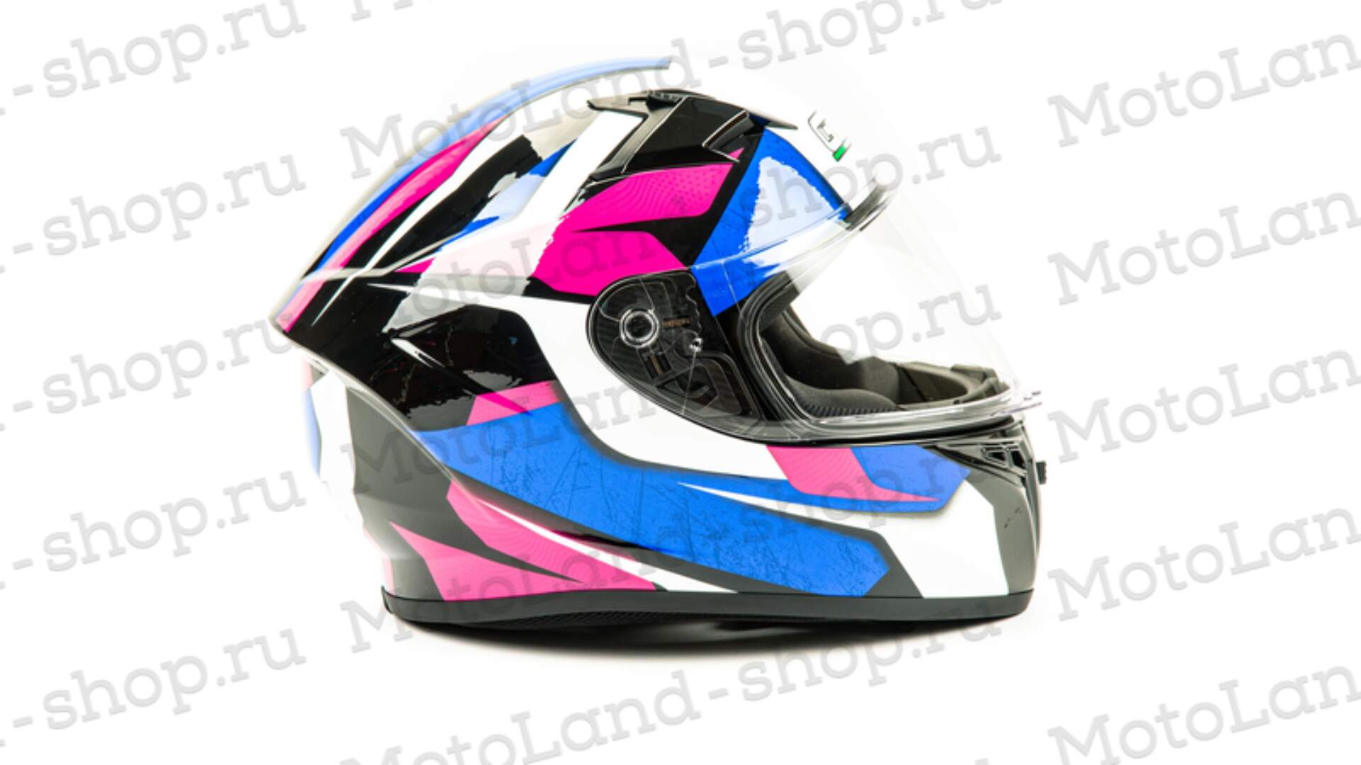 Шлем мото интеграл GTX 578 №3 (XL) BLACK/PINK BLUE WHITE