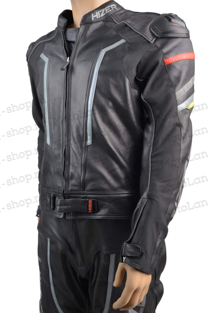 Комбинезон мотоциклетный (кожа) HIZER CE-1070 Gray (M)