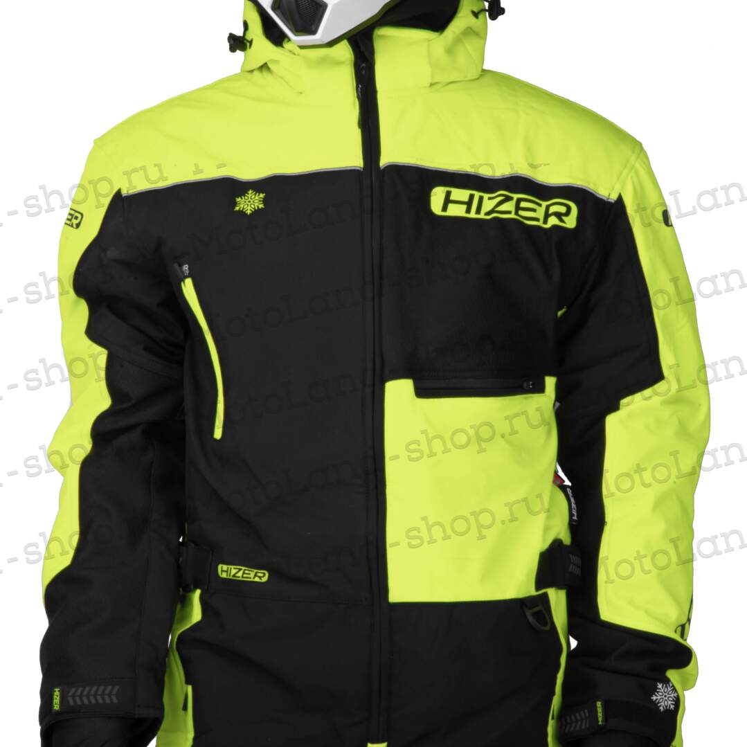 Комбинезон для снегохода HIZER №1 black-yellow (текстиль) (L)