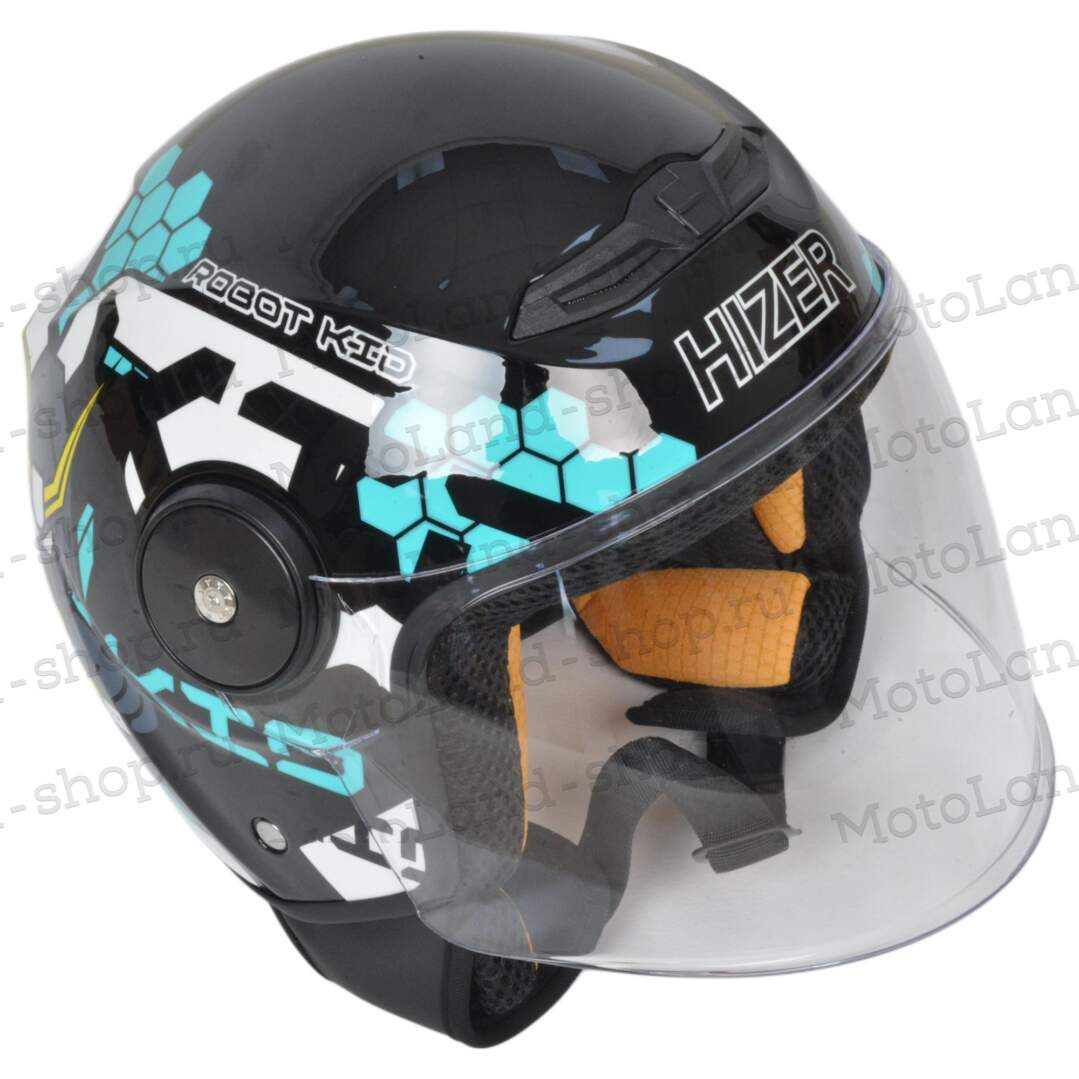 Шлем мото открытый HIZER J511 №2 blue/black (L) детский