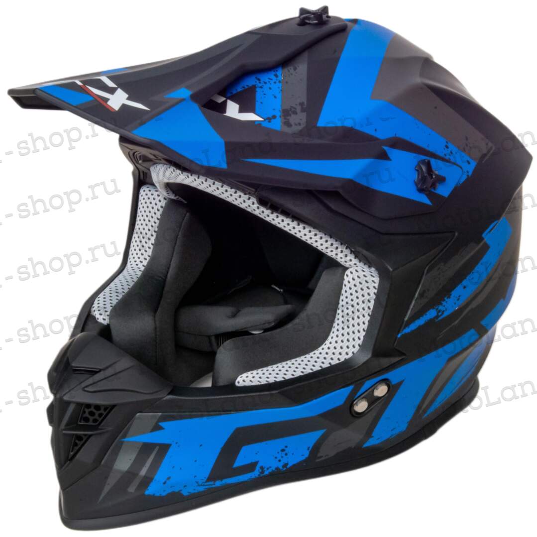 Шлем мото кроссовый GTX 633 №9 (M) BLACK/BLUE GREY