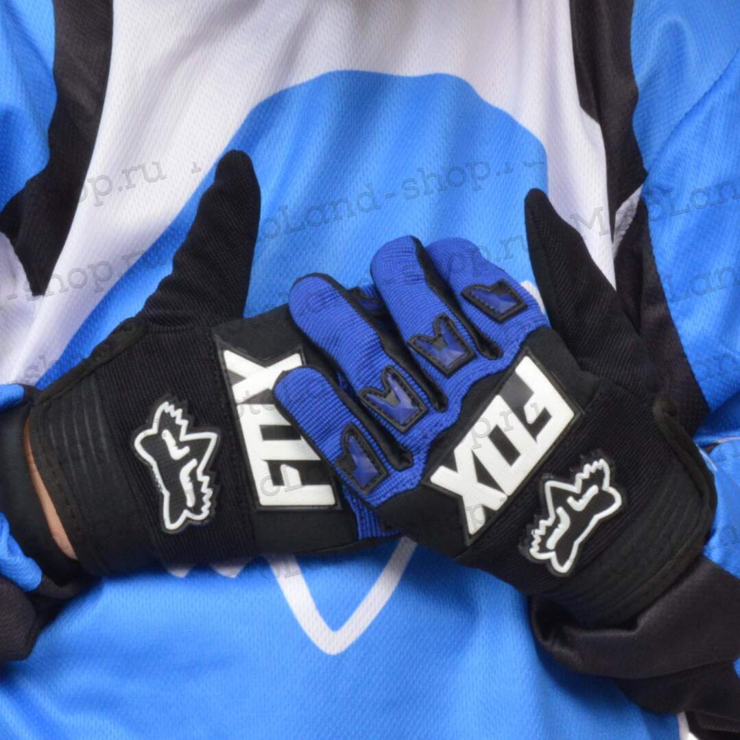 Перчатки мото (детские) FOX №3 Black/Blue (14 см/4-5 лет) мотокросс
