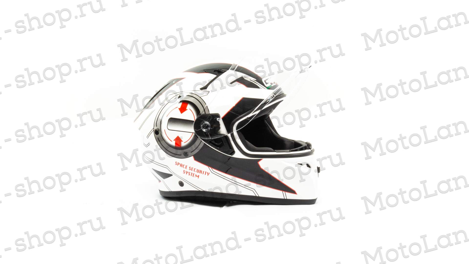 Шлем мото интеграл GTX 578 №4 (L) WHITE/BLACK/RED