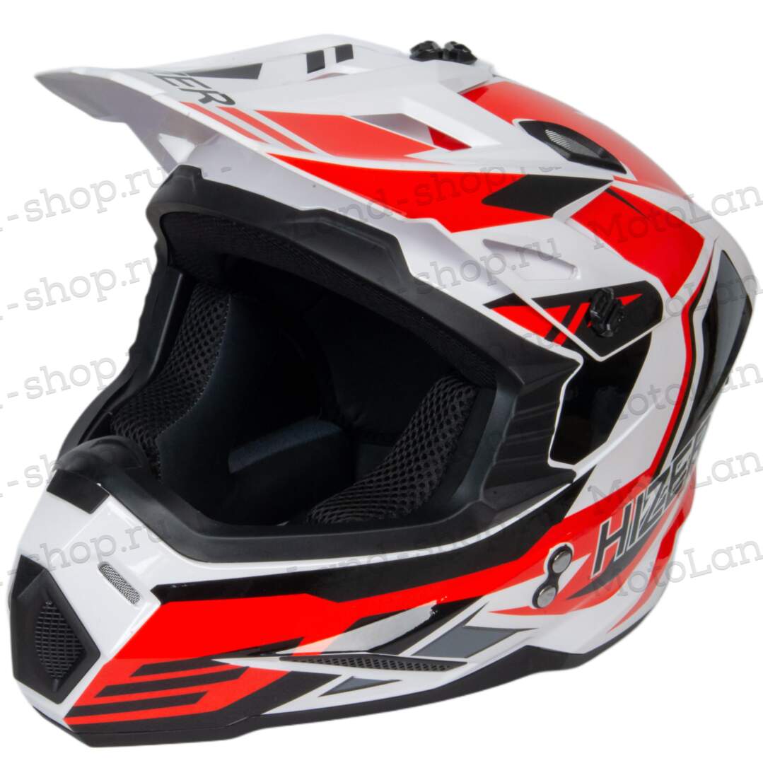 Шлем мото кроссовый HIZER J6801 №5 (L) white/red