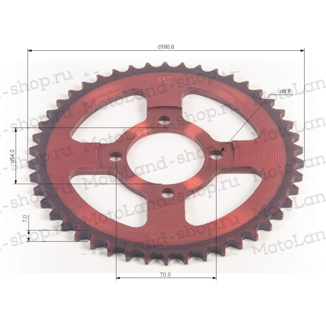 Венец, звезда ведомая (428-46) 4х70х54 красная
