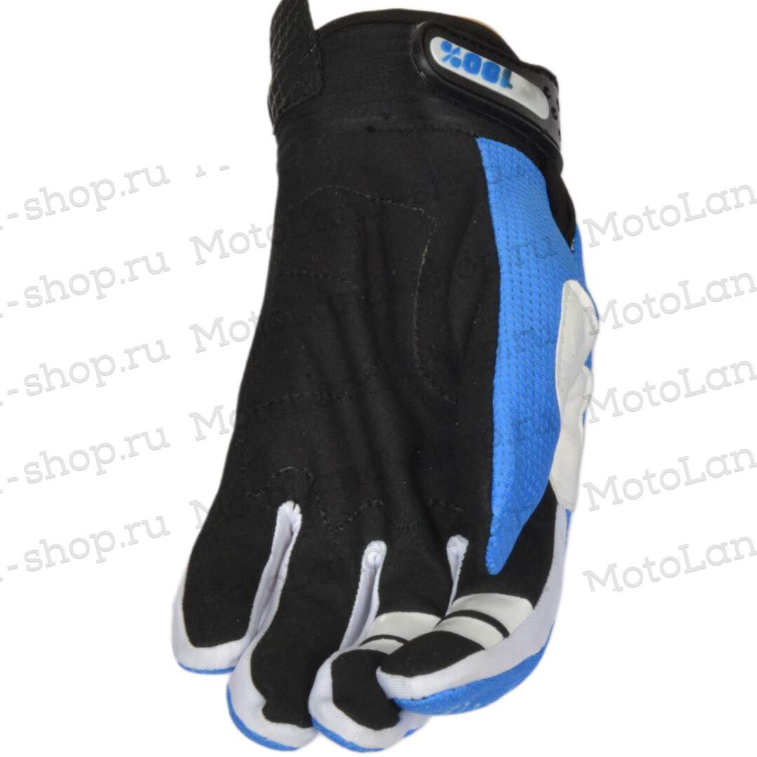 Перчатки мото 100% №2 light blue/white (XL) мотокросс