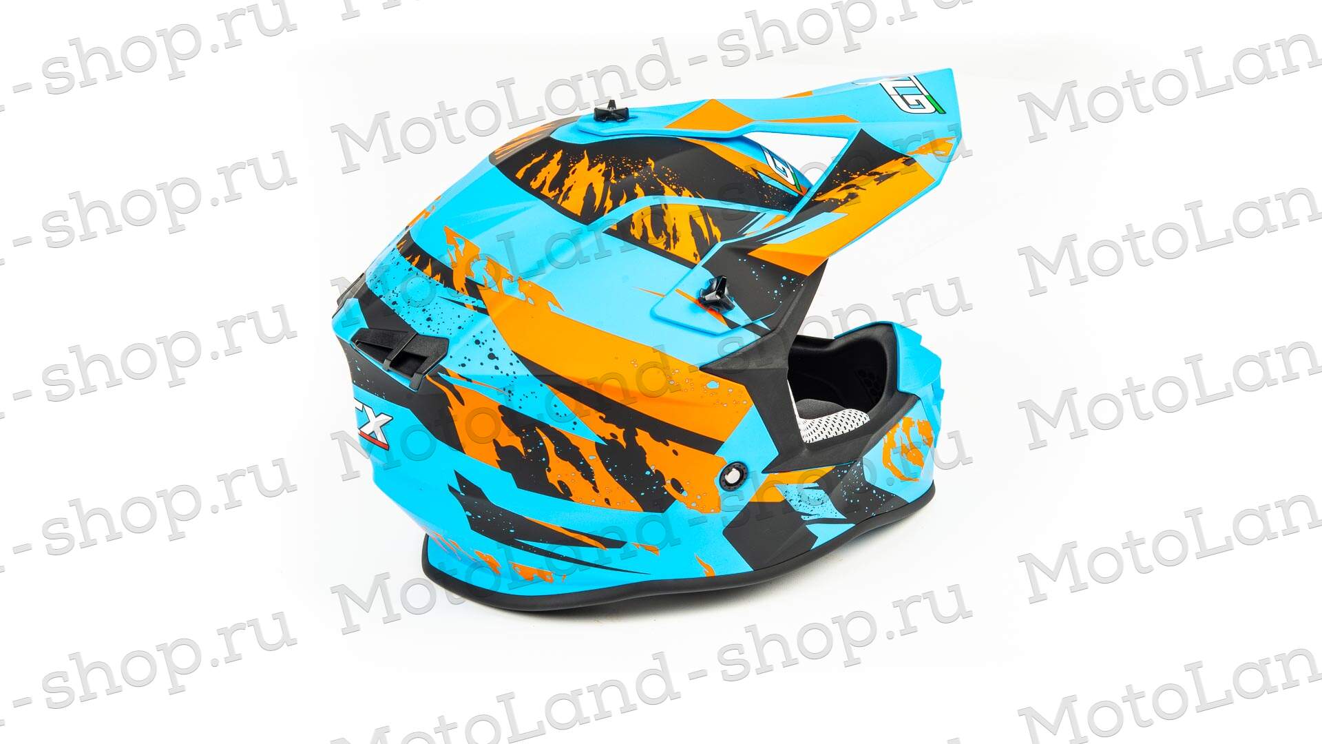Шлем мото кроссовый GTX 633 №2 (XL) BLUE/ORANGE BLACK