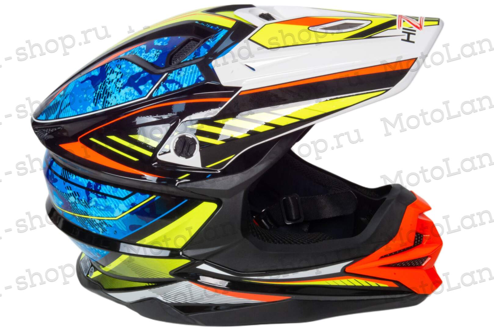 Шлем мото кроссовый HIZER J6803 №4 (L) BLACK/BLUE