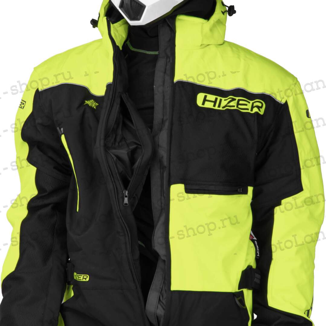 Комбинезон для снегохода HIZER №1 black-yellow (текстиль) (XXL)