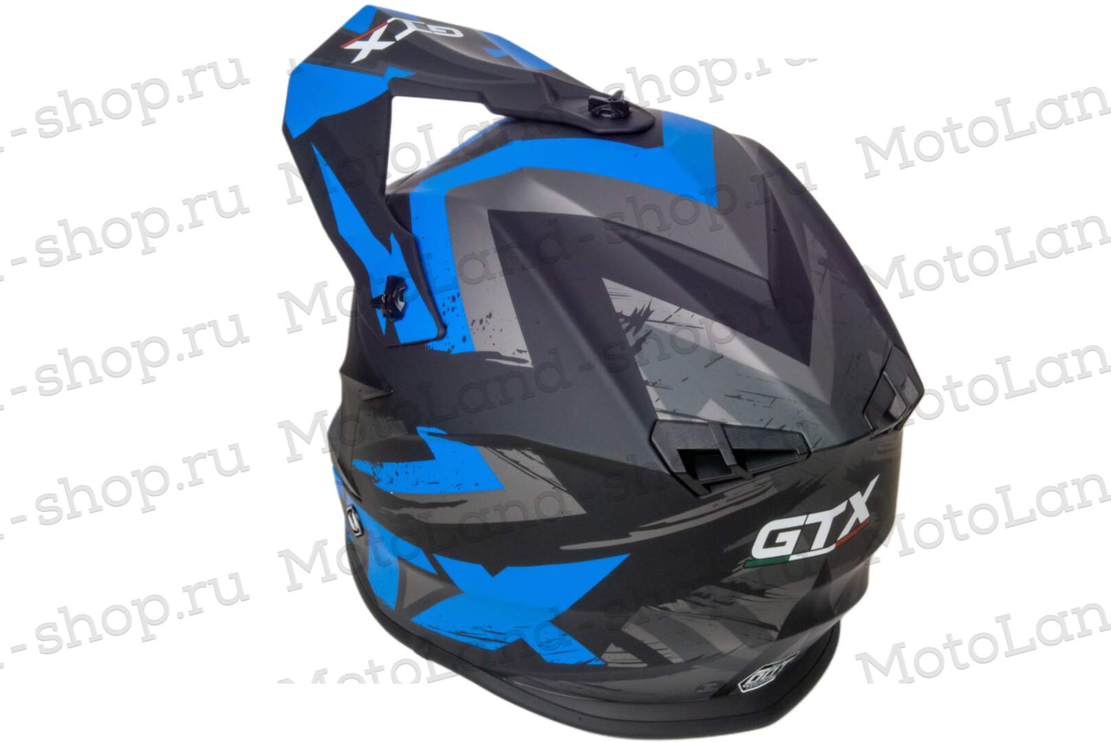 Шлем мото кроссовый GTX 633 №9 (XXL) BLACK/BLUE GREY