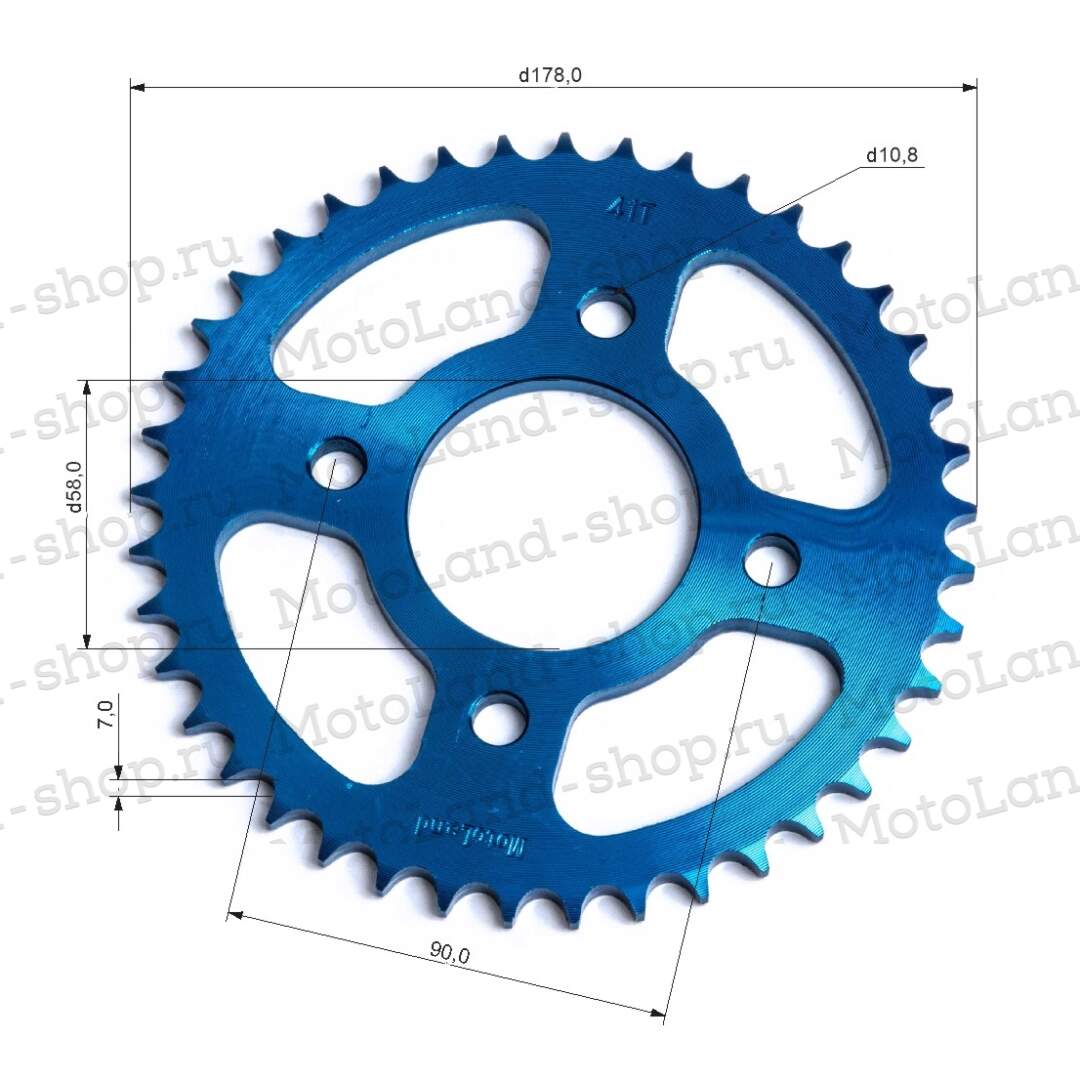 Венец, звезда ведомая (428-41) CG/CB 4х90х58 синий