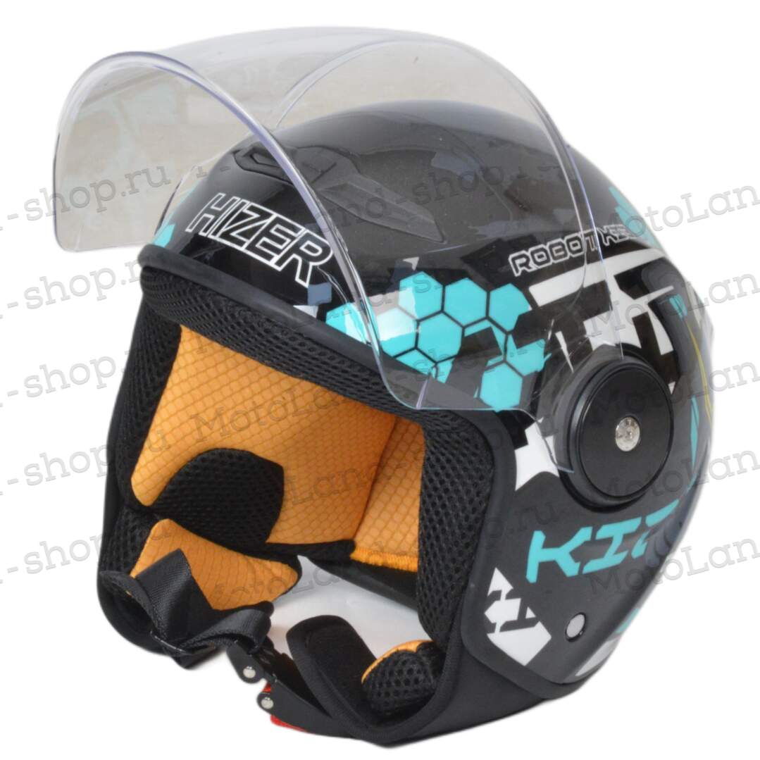 Шлем мото открытый HIZER J511 №2 blue/black (S) детский