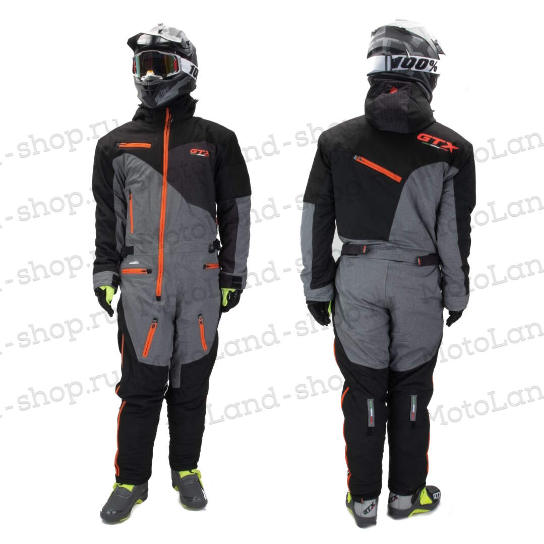 Комбинезон для снегохода GTX №3 black-orange (текстиль) (XL)