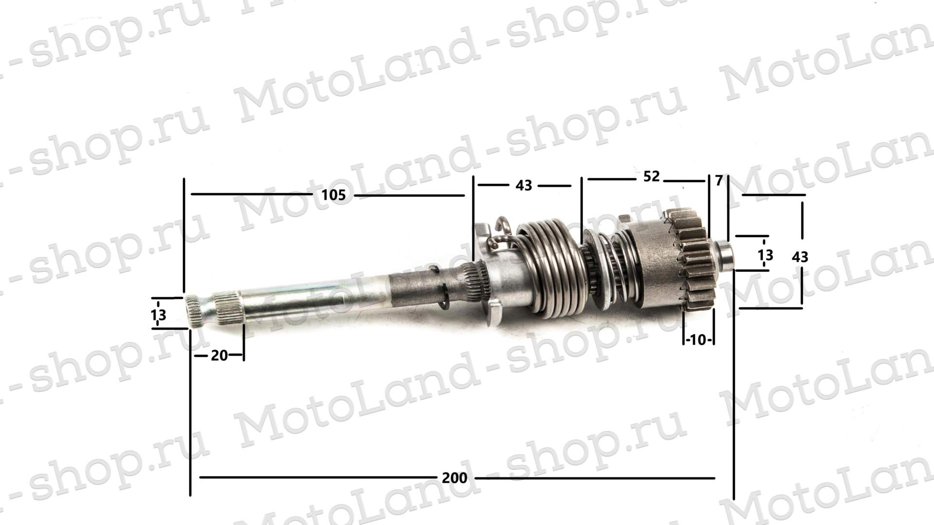 Вал кикстартера в сборе 139FMB, 147FMH, 152FMH, 153FMH 50-110см3