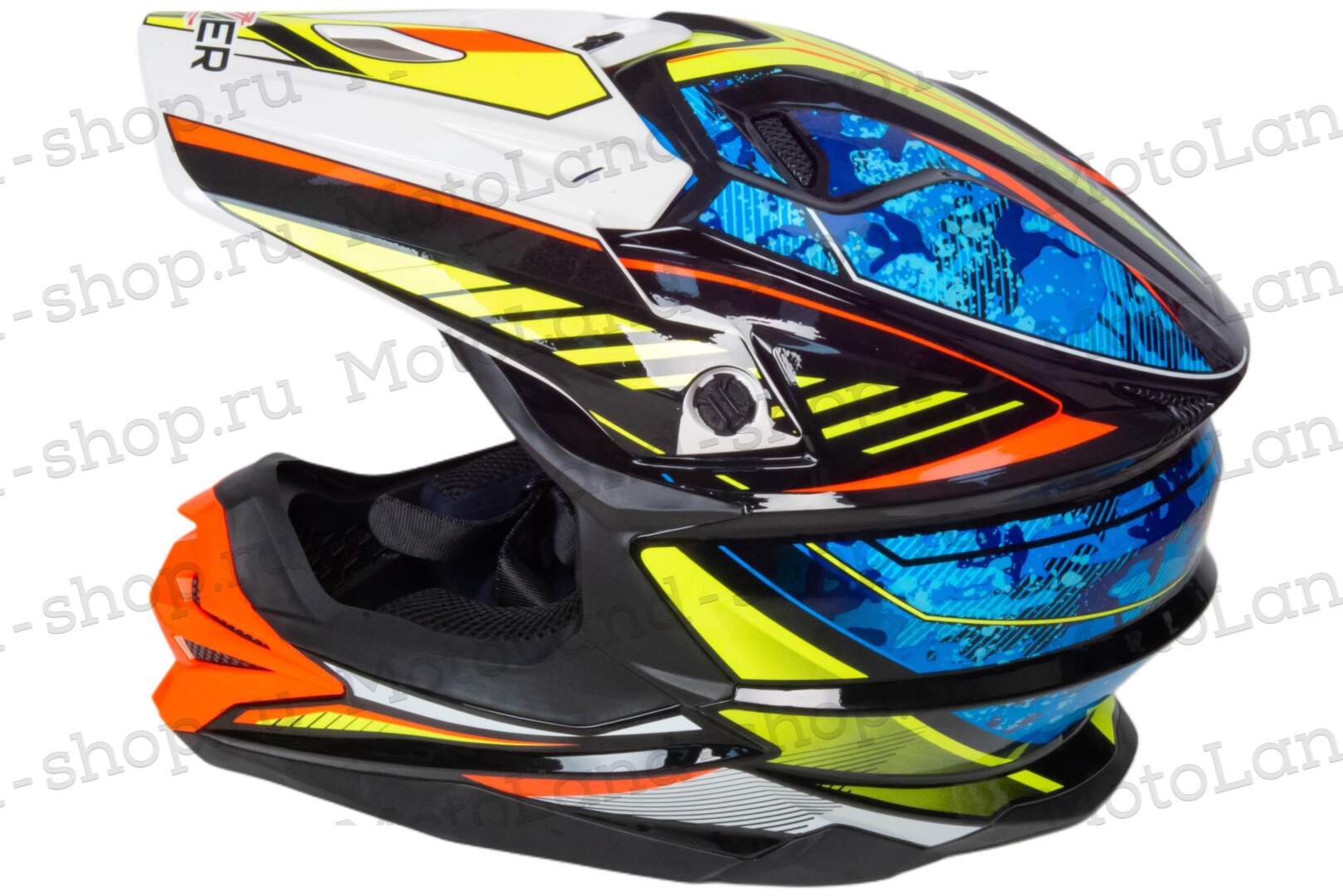 Шлем мото кроссовый HIZER J6803 №4 (L) BLACK/BLUE