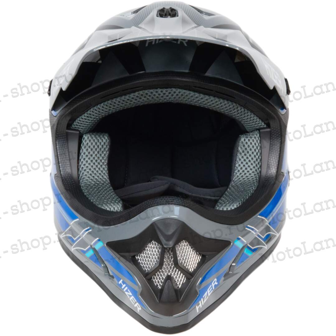 Шлем мото кроссовый HIZER J6805 №4 (S) grey/blue