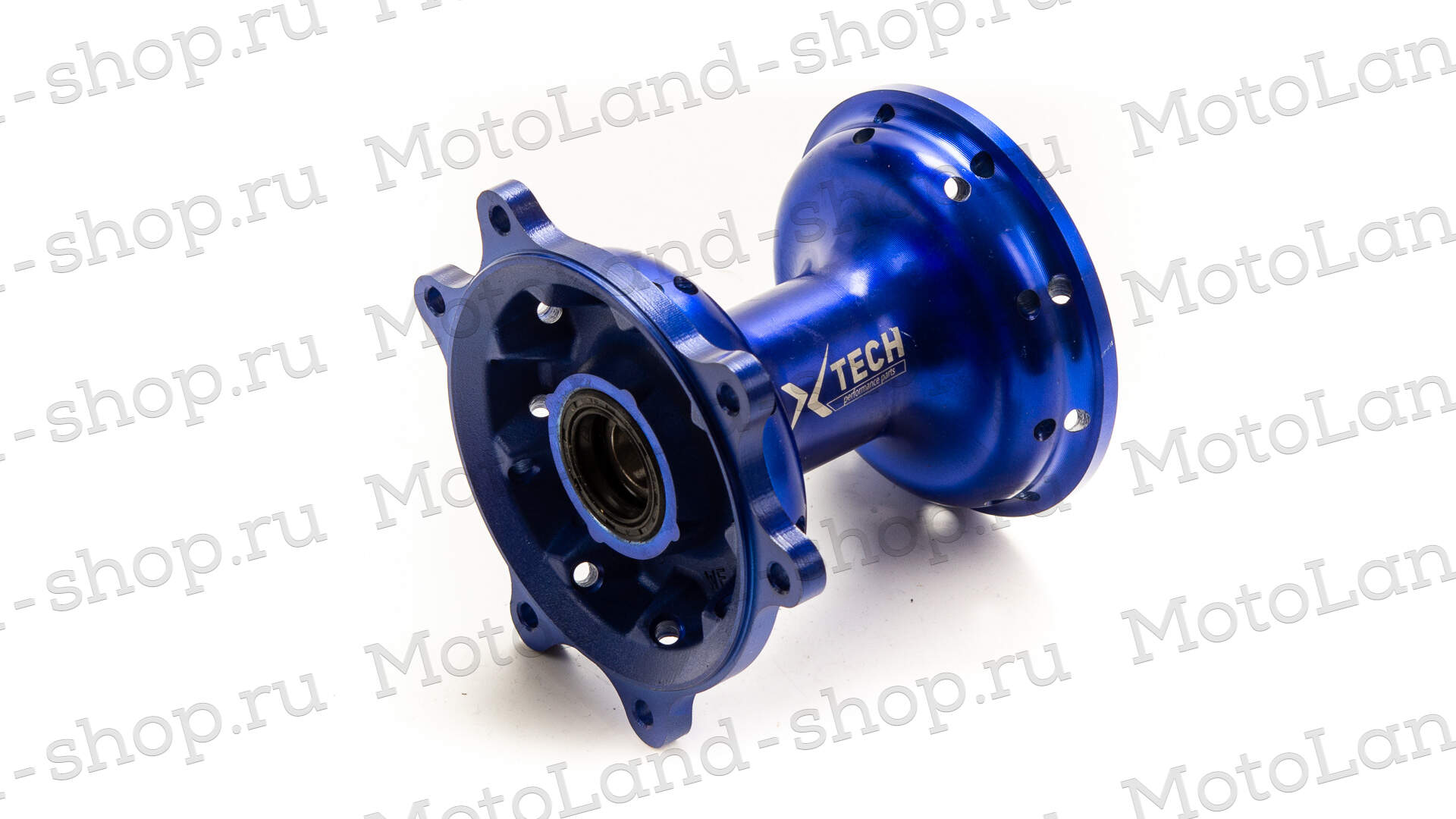 Ступица передняя CNC (R21" d=15mm) синяя X-TECH