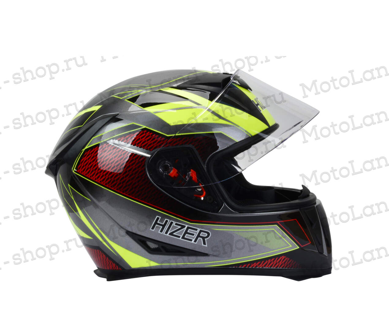 Шлем мото интеграл HIZER J5311 №4 (S)  gray/neon yellow