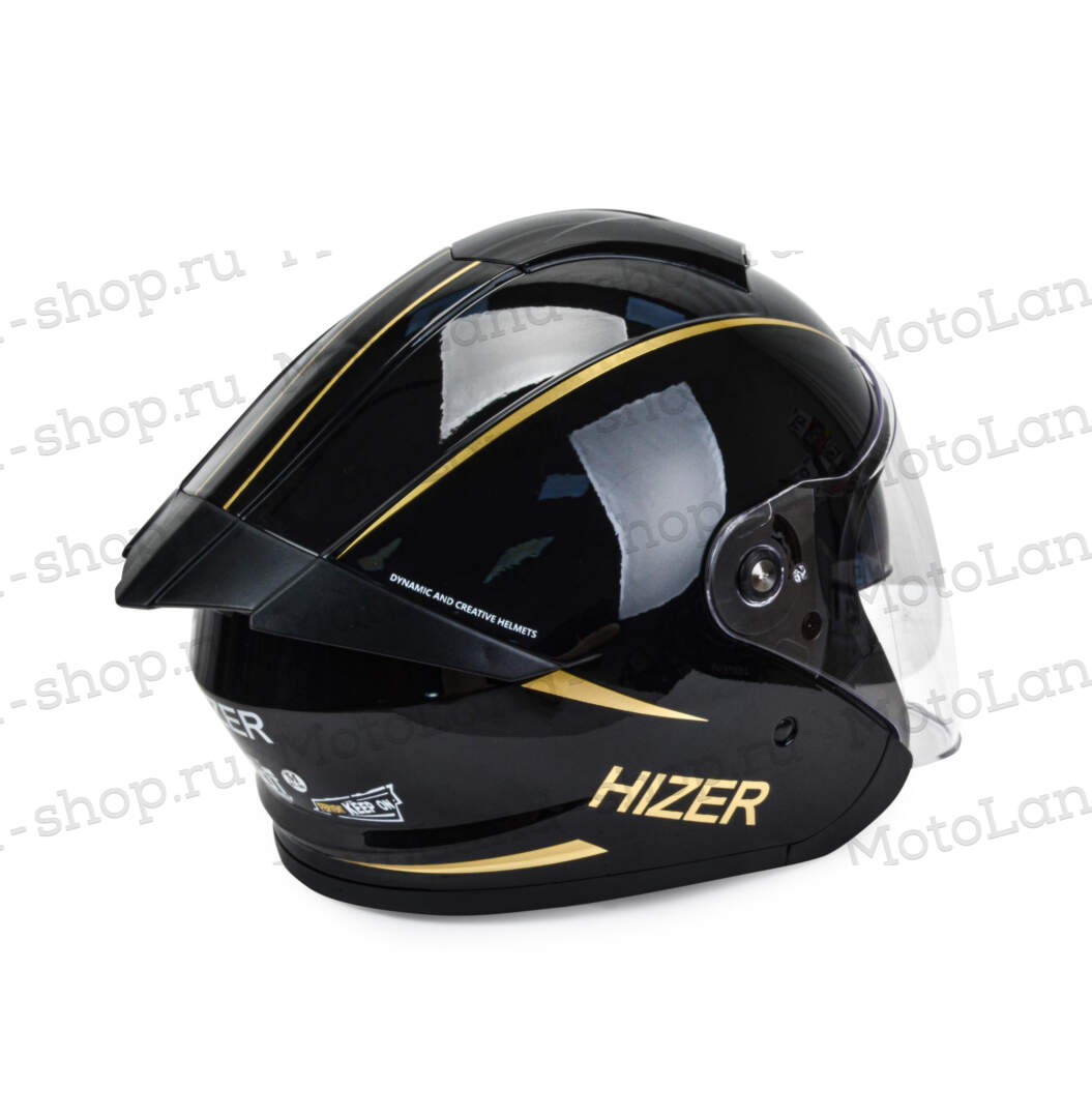 Шлем мото открытый HIZER 250 №1 (M) black