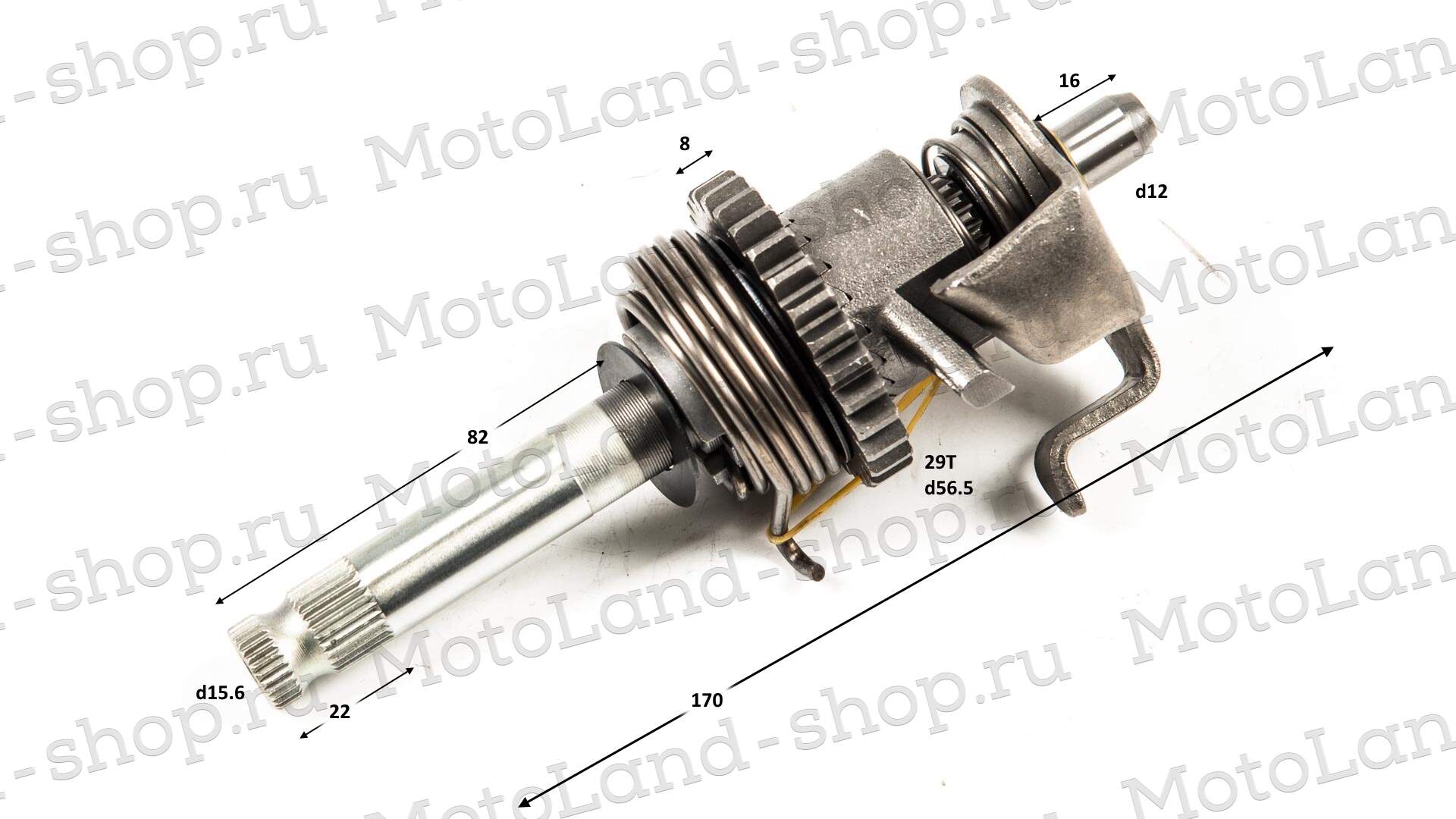 Вал кикстартера в сборе 165FMM (CB250D-G) 162FMJ (CG150D) 167FML-3 (CG200D-B)