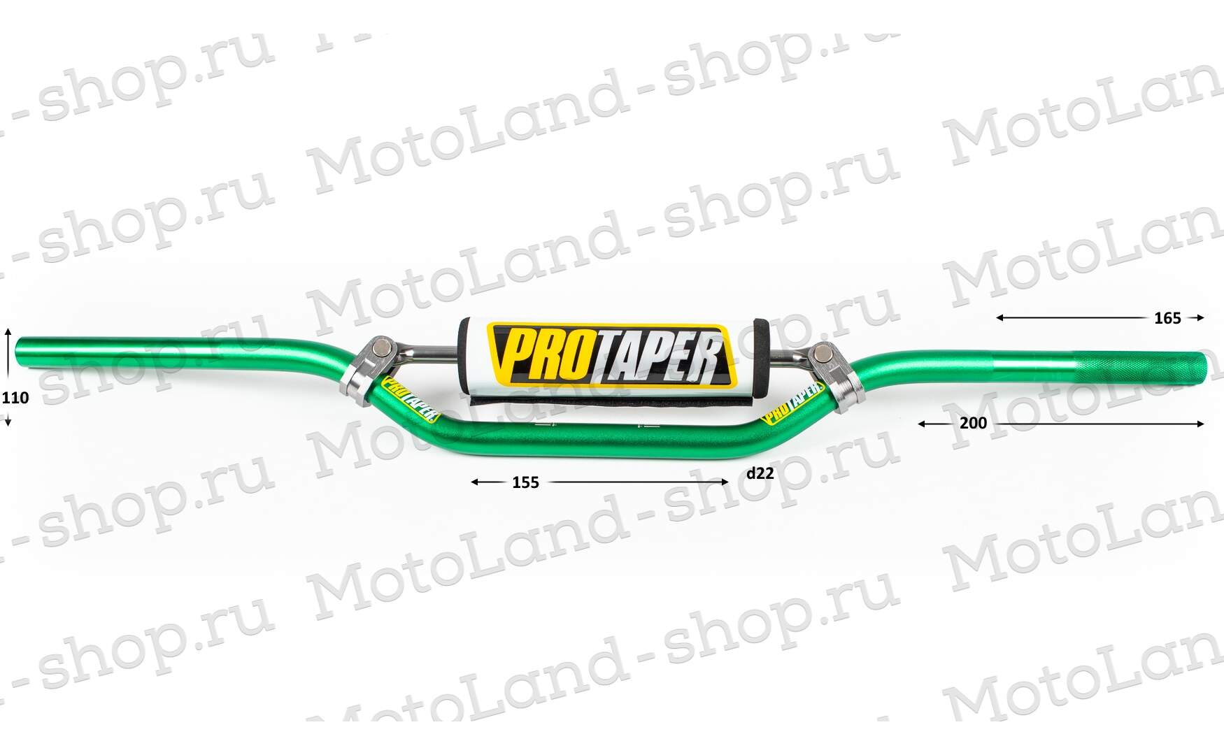 Руль 22мм №1 с перекладиной+защита зеленый