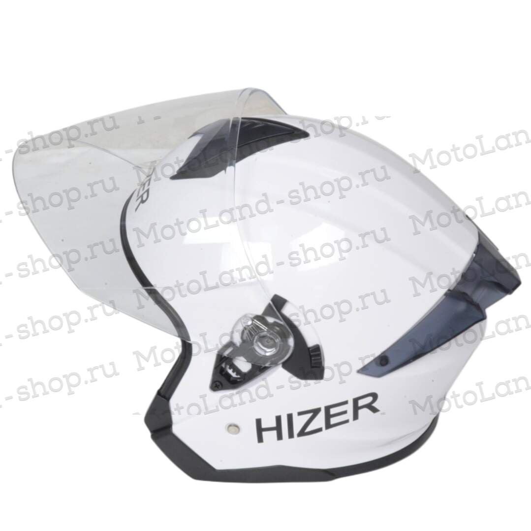 Шлем мото открытый HIZER J232 №1 (L) white (2 визора)