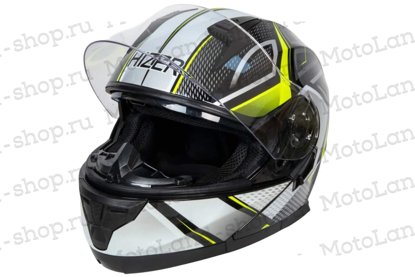 Шлем мото интеграл HIZER B5162 №3 (S)  black/lemon