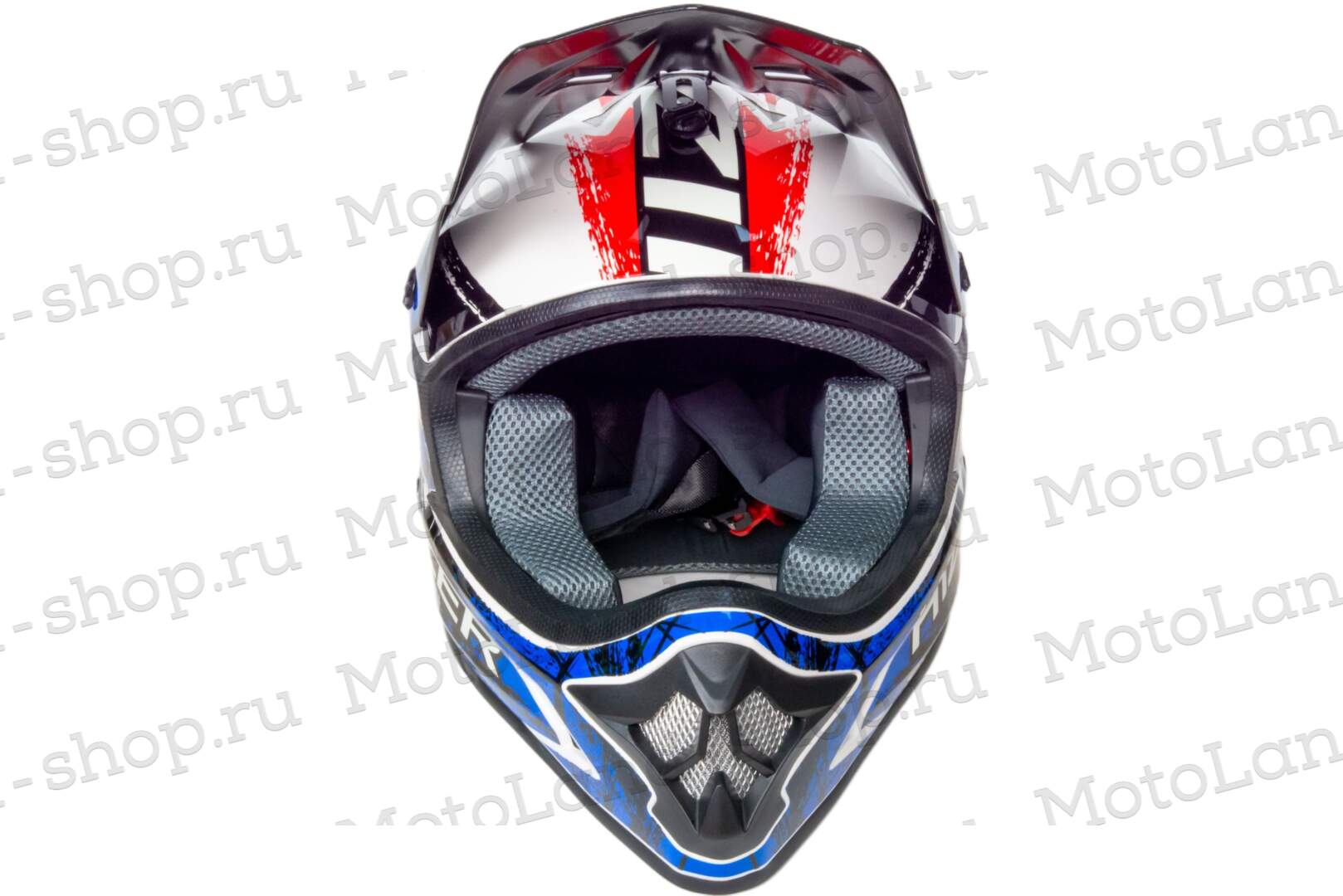 Шлем мото кроссовый HIZER J6805 №1 (S) black/white/blue