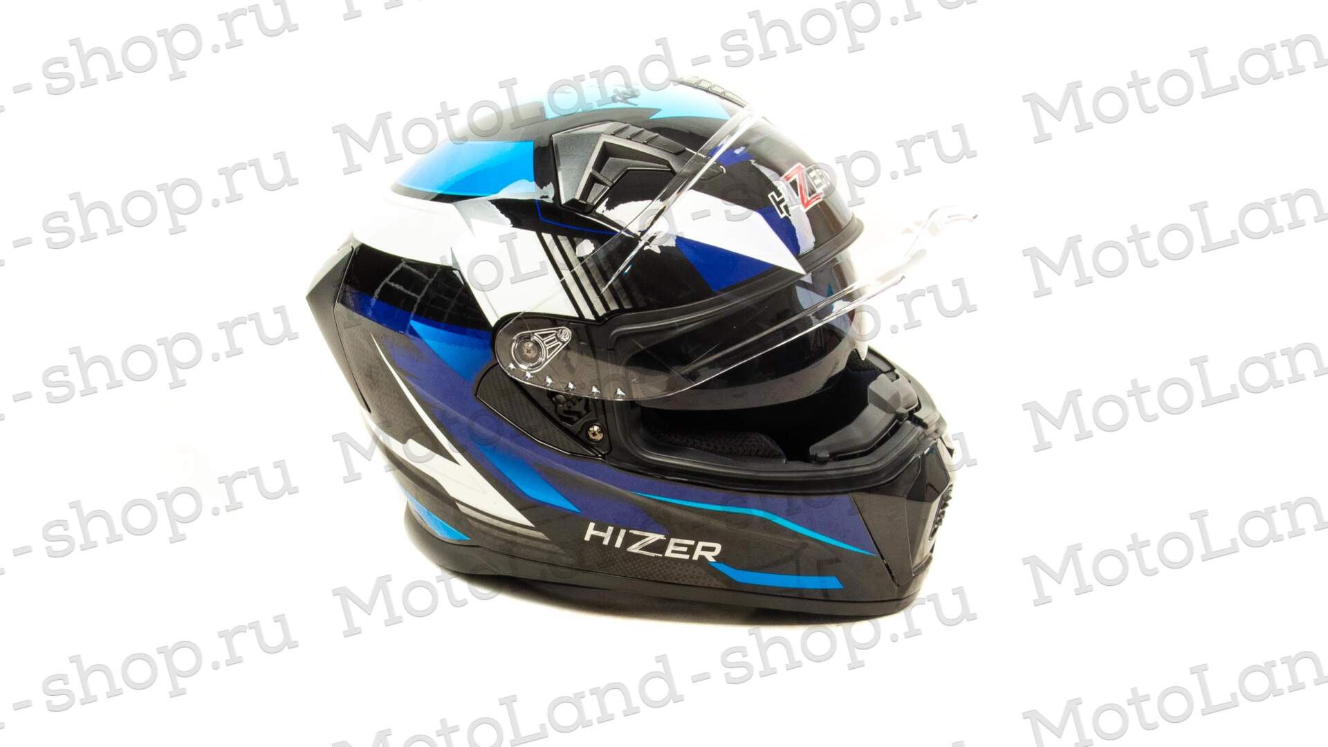 Шлем мото интеграл HIZER J5320 №1 (S)  black/blue (2 визора)