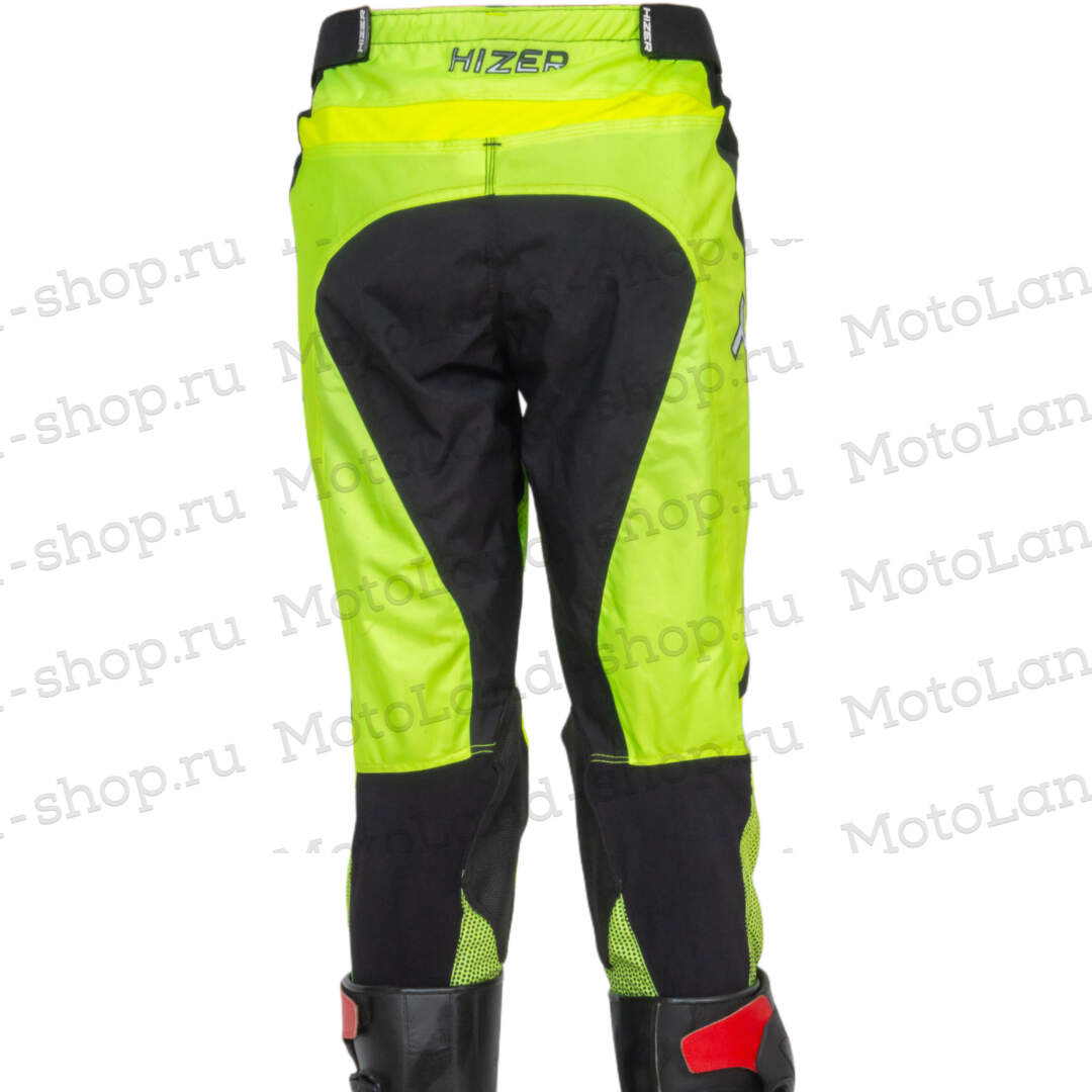 Штаны для мотокросса HIZER / Neon-Green/White (L)