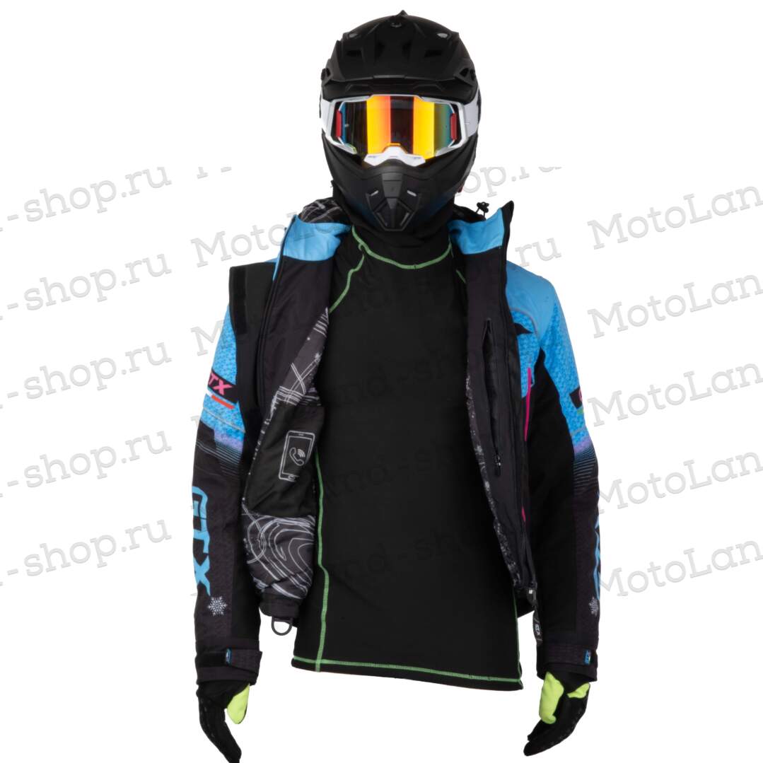 Куртка для снегохода (женская) GTX №3 black-blue (текстиль) (L)