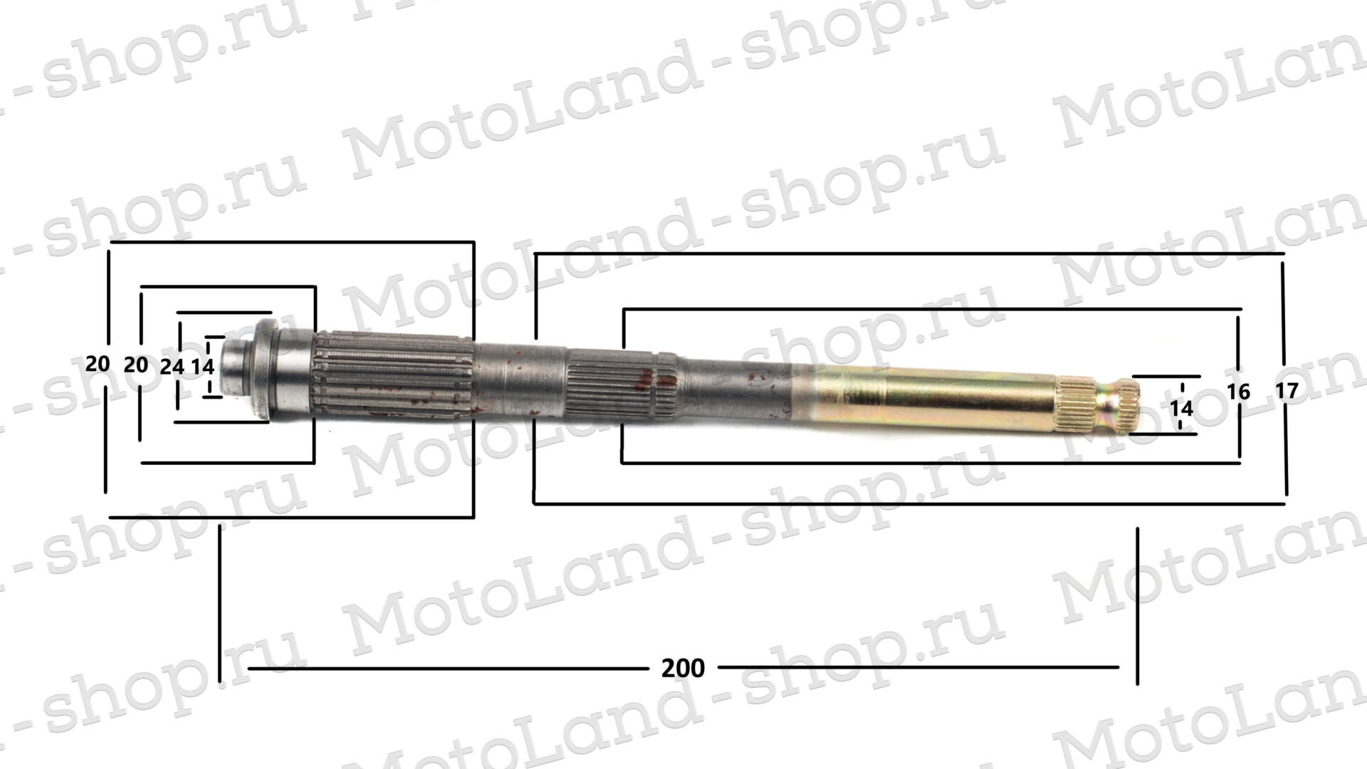 Вал кикстартера голый 139FMB,147FMH 50-70см3
