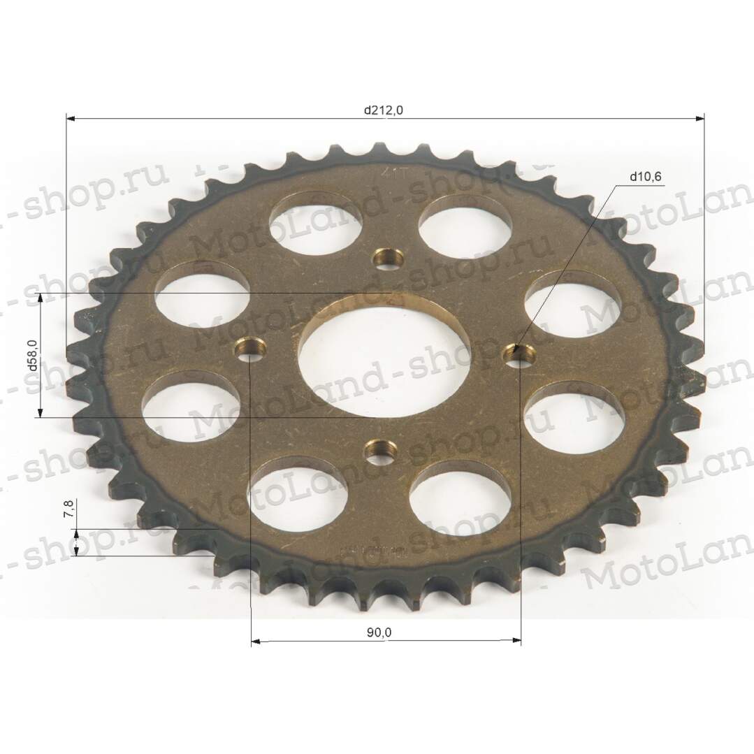 Венец, звезда ведомая (530-41) сталь, закаленные зубья CG/CB 4х90х58
