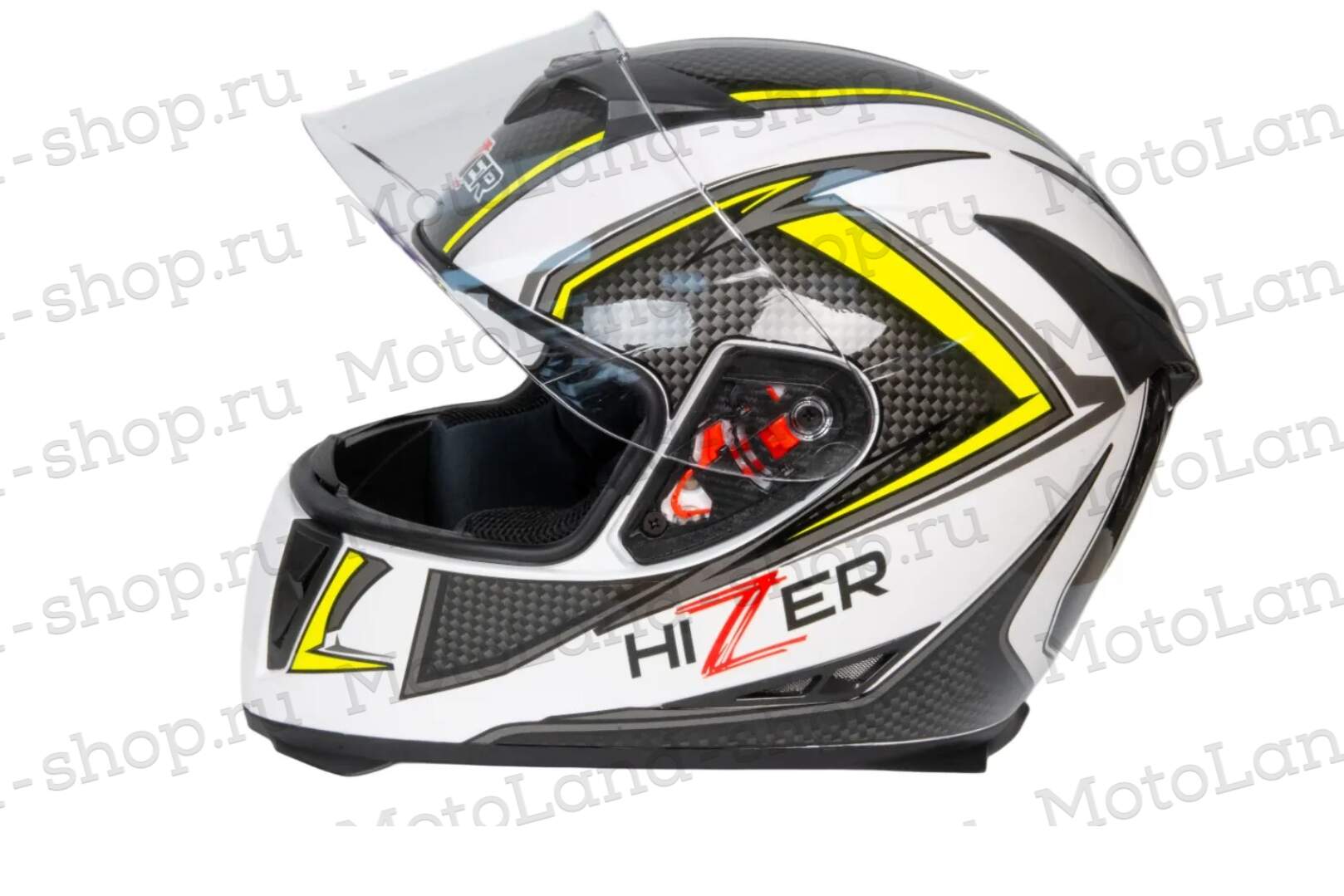 Шлем мото интеграл HIZER J5311 №2 (M)  white/lemon