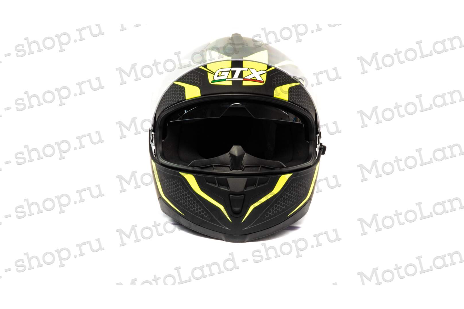 Шлем мото интеграл GTX 5672 №5 (M) BLACK/FLUO YELLOW/GREY