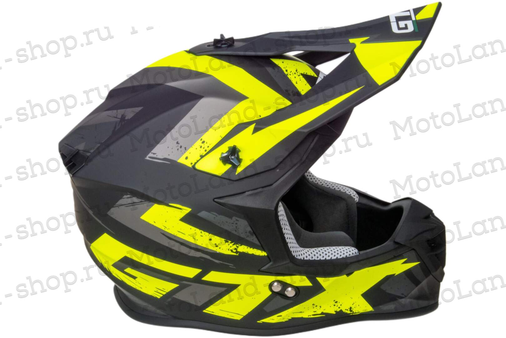 Шлем мото кроссовый GTX 633 №8 (XXL) BLACK/FLUO YELLOW GREY