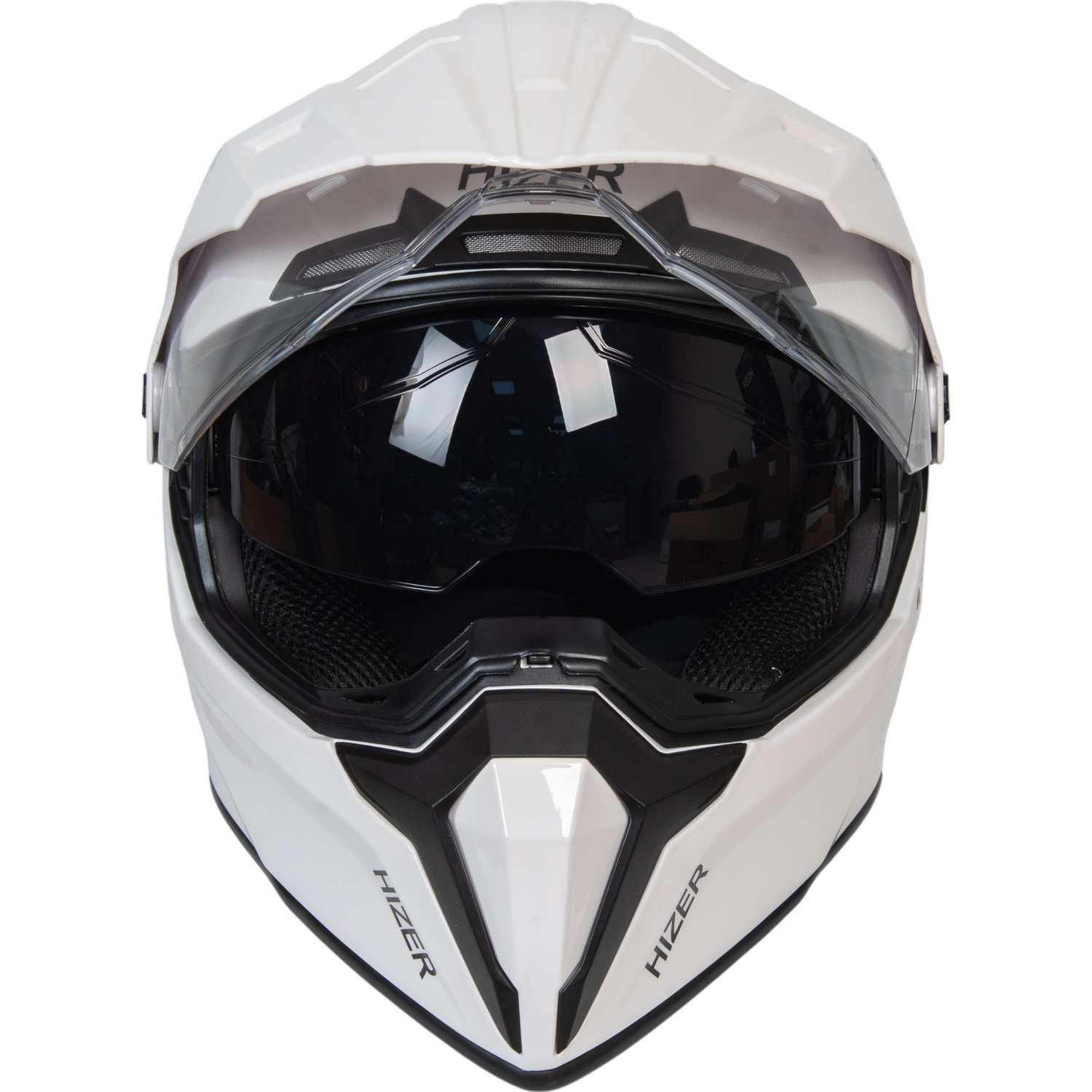 Шлем мото мотард HIZER J6808 №3 (S) white (2 визора)