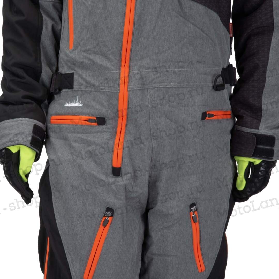 Комбинезон для снегохода GTX №3 black-orange (текстиль) (XXL)
