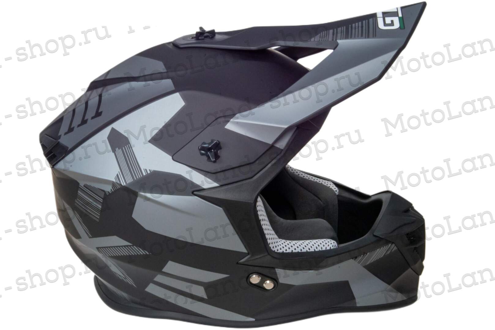 Шлем мото кроссовый GTX 633 №7 (M) BLACK/GREY