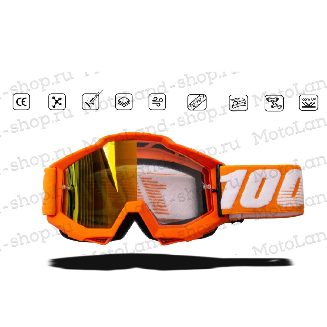 Очки мотокросс 100% №07 orange frame