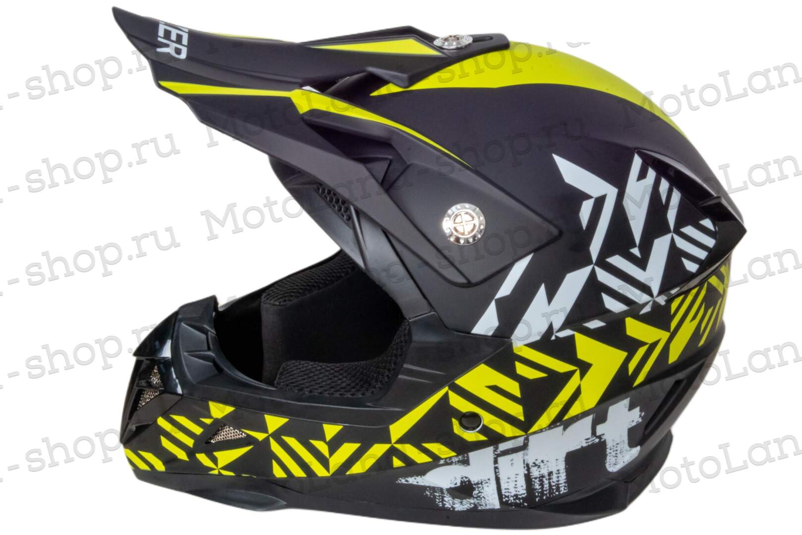 Шлем мото кроссовый HIZER 211 №2 (M)  black/green (подростковый)