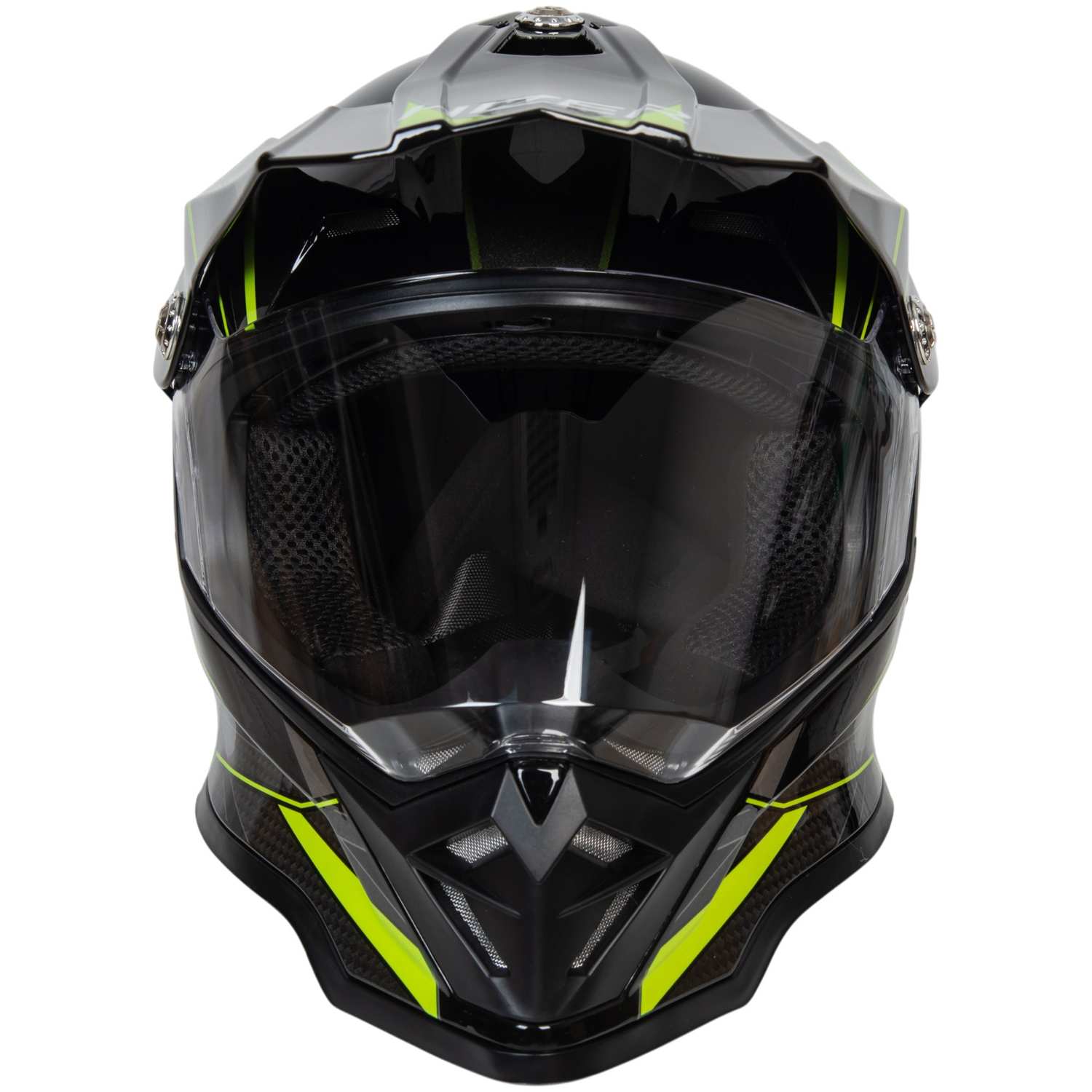 Шлем мото мотард HIZER B6197-1 №4 (M)  black/yellow