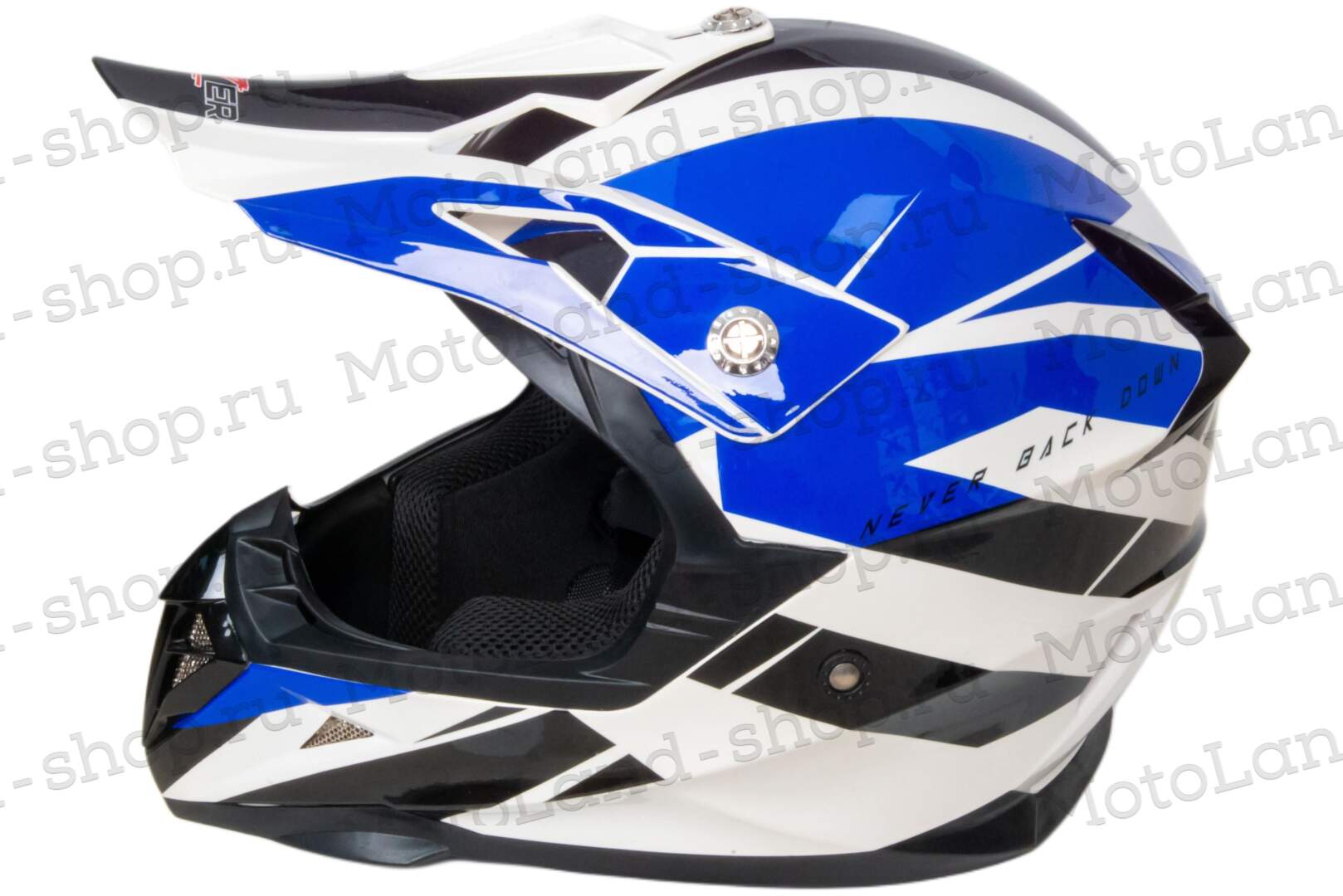 Шлем мото кроссовый HIZER 915 №8 (XL) white/blue/black